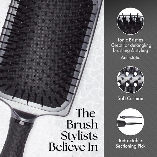 Olivia Garden Essentials Styling Brush - Professional Detangling & Smoothing | Ideal for All Hair Types