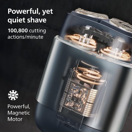 Philips Norelco Shaver 700 Series - Compact Electric Shaver with Dual Steel Precision Blades & 4D Flex Heads | Wet & Dry Shave, Travel Case, Model S794/94