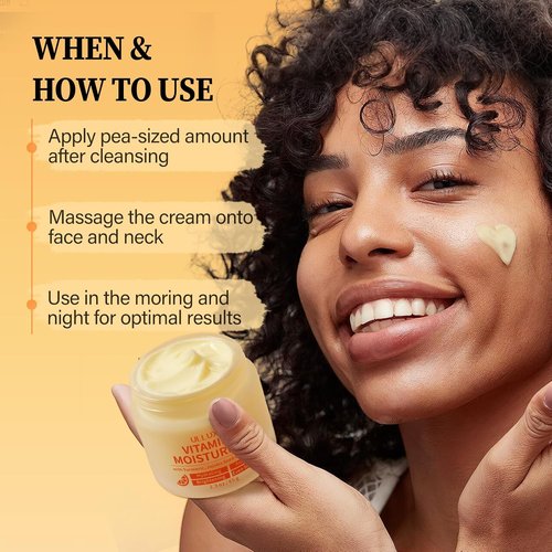 Regine Switzerland Vitamin C Face Moisturizer - Brightening Anti-Aging Cream with Turmeric & Niacinamide, 2.3 Oz