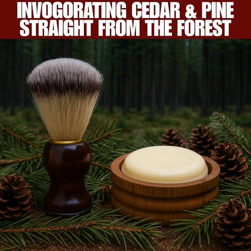 G.B.S GENTS Men's Classic Wooden Shaving Set - Brush, Stand & 3.5" Soap Bowl Included