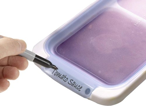 PrepWorks 1-Cup Dishwasher Safe Food Storage Pod Tray - 4 Serving Silicone Lid, Blue & White
