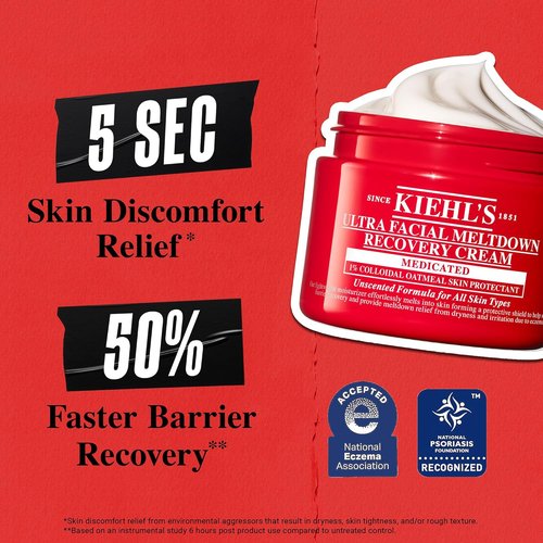 Kiehl's Ultra Facial Recovery Barrier Cream - Lightweight Moisturizing Lotion for Dry, Sensitive Skin