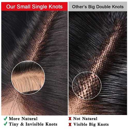 5x5 Closure Straight Hd Lace Closure Brazilian Virgin Human Hair Pre Plucked with Baby Hair Natural Hairline Black Color 18 Inch