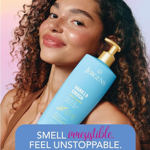 Jergens Shea Fusion Body Lotion - Moisturizing Vanilla Crush with Shea Butter & Vitamin E | 14 Fl Oz