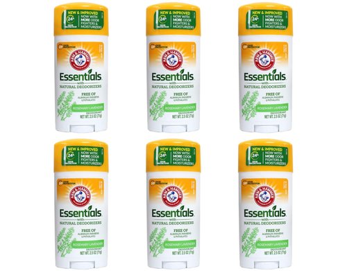 Arm & Hammer Essentials Natural Deodorant, Fresh, 2.5 Oz (Pack of 6)