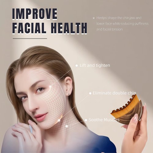 Lymphatic Face Brush for Gentle Facial Massage, Reduce Puffiness & Boost Circulation – Contour Brush for Jawline & Neck