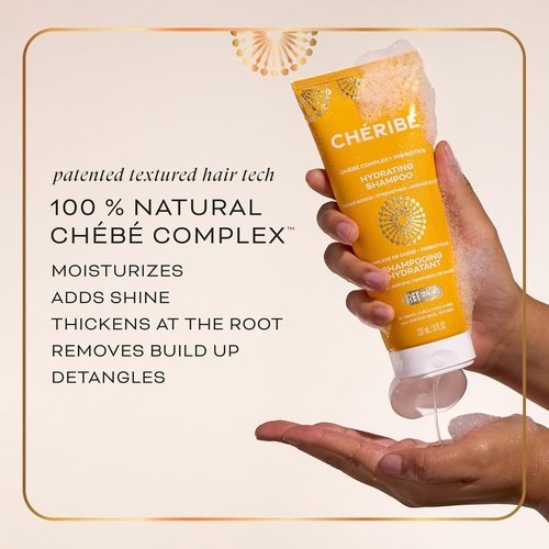 Chéribé Hydrating Shampoo - 100% Natural Chebe Complex & Prebiotics for Moisture - 8 fl oz
