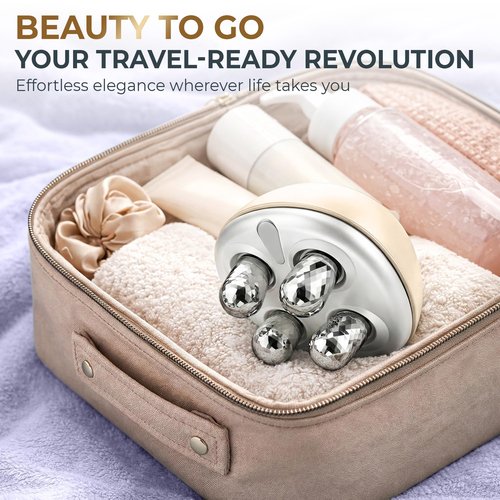 DEZALON Microcurrent Facial Device, Face Massager Tool, Eye and Neck Massager, Face Roller, Beauty Tools for Relaxing Facial Massage and Skin Care Routine, Gold Color