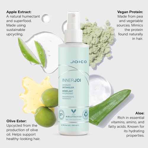 Joico InnerJoi Hydrate Detangler - Moisturizing Solution for Dry, Tangled Hair | Vegan & Sulfate-Free