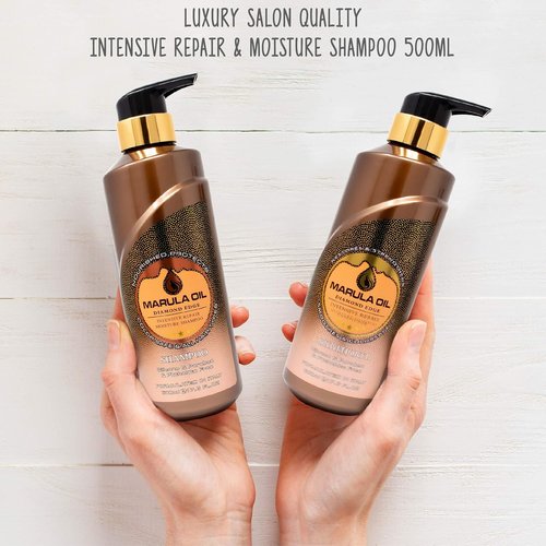 **Skiennix Marula Oil Shampoo & Conditioner Set - Color Safe, Ultra Moisturizing, Sulfate-Free | 16 oz Pump Bottles**