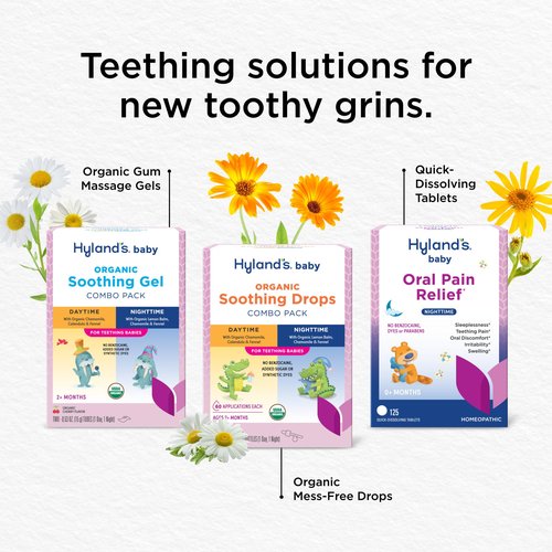 Hyland's Baby Organic Daytime and Nighttime Soothing Drops Combo Pack, Drops for Oral Discomfort, 2 oz.