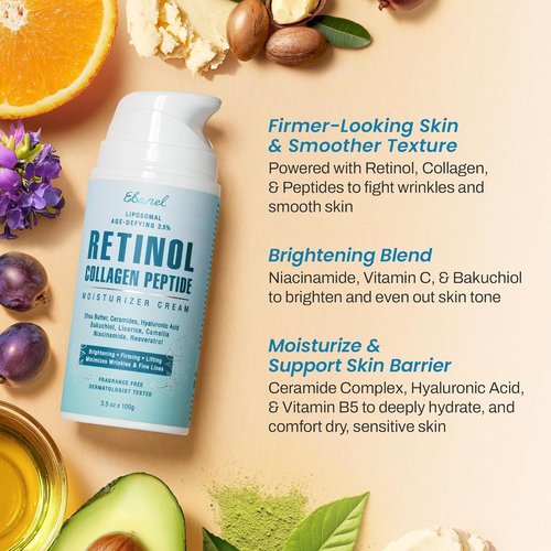 Ebanel Retinol Cream - Firming Anti-Aging Moisturizer with Collagen & Hyaluronic Acid | 3.5 oz
