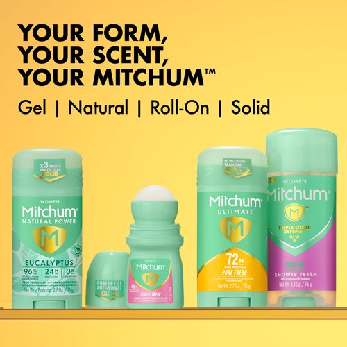 Mitchum Ultimate 72H Odor Protection Women’s Antiperspirant & Deodorant, Invisible Solid, Pure Fresh, 2 pack