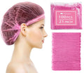 Cptoion 100 Pieces Non-Woven Hair Nets,Disposable Bouffant Caps,20 Inch Elastic Head Cover,Pink Disposable Hair Nets,Hair Net for Food Service,Beauty Salon Cosmetics Spa Men & Women(Pink)