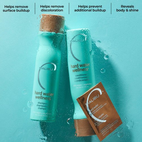 Malibu C Hard Water Shampoo, Conditioner & Hair Mask Packets - Hydrating Hair Care Set (6 Ct)