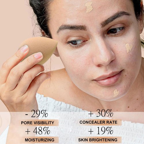 Skiennix Airbrush Foundation Makeup Spray - Long Lasting, Waterproof Full Coverage, Natural Matte Finish, 2.36oz | Includes Brush & Sponge