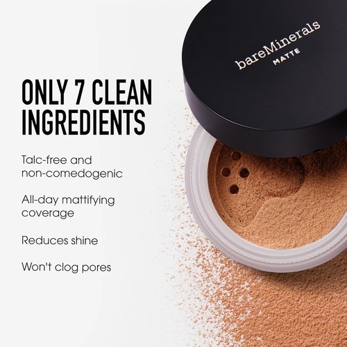 bareMinerals Original Matte Loose Powder Foundation - SPF 15, Sheer-to-Full Coverage, Reduces Shine, Sensitive Skin Friendly