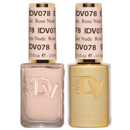DND Gel Polish Coquette Collection - UV/LED Gel & Air Dry Nail Lacquer Duo | 078 Rose Nude, 0.5 Fl Oz