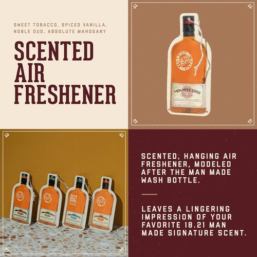18.21 Man Made Premium Air Freshener - Luxurious Original Scent | Long-Lasting Fragrance for Car, Gym Bag, Travel & Closet