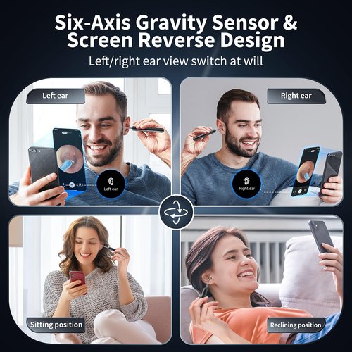 AIFINI Ear Wax Removal, Ear Cleaner with Camera and Light, FSA - HSA Eligible, Ear Wax Removal Tool Camera with 1080P, Ear Cleaning Kit with 6 Spoons, Otoscope for iOS & Android (Black)