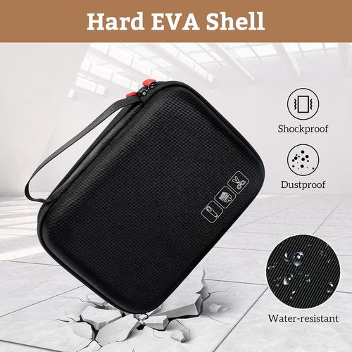 ProCase Hard Travel Case - Hair Clippers & Barber Supplies Organizer - Black Storage Bag for Wahl, Andis & Hatteker Kits
