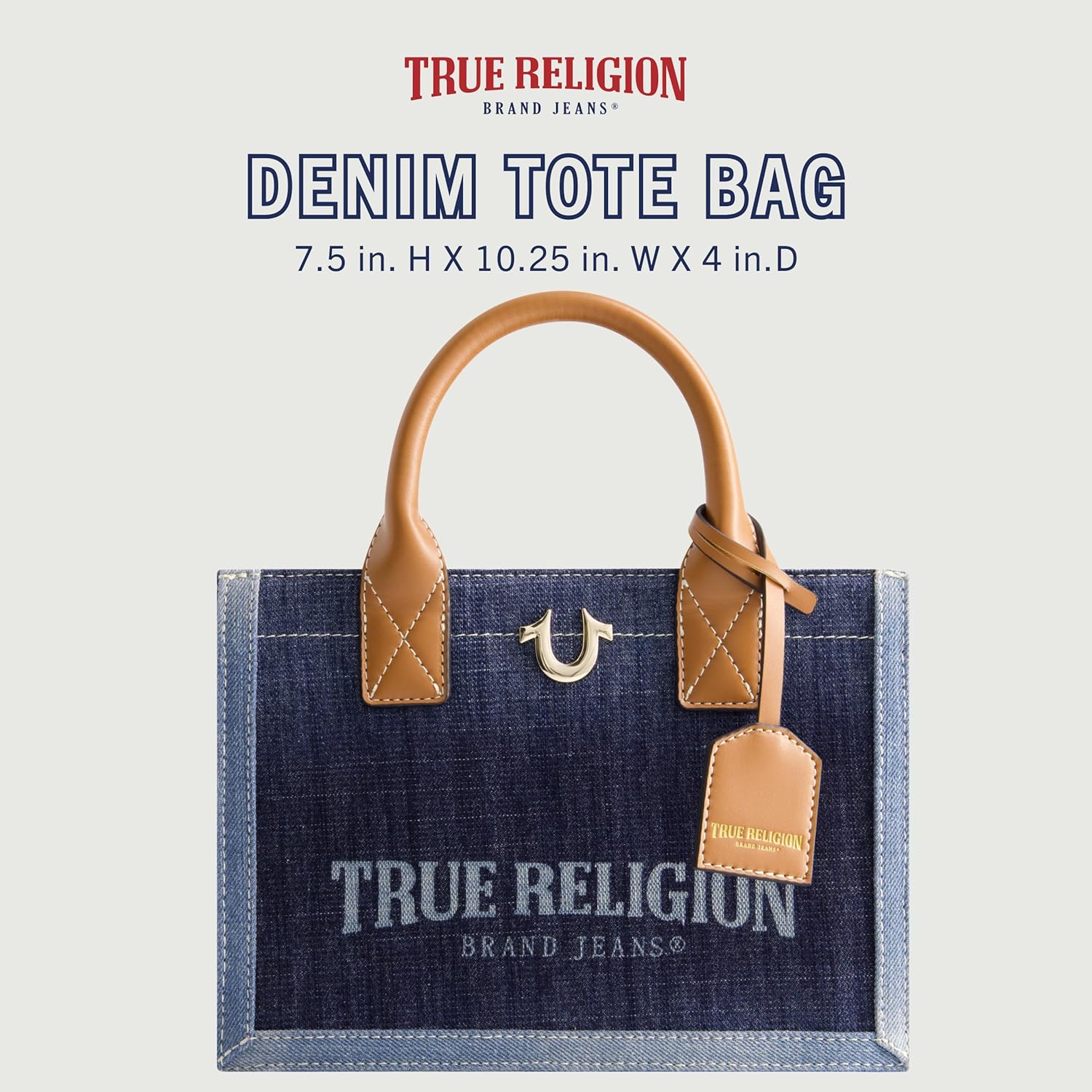 True Religion Women's Tote Bag - Medium Travel Purse with Adjustable Shoulder Strap & Horseshoe Logo