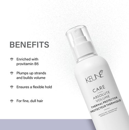 Keune Care Absolute Volume Thermal Protector, Heat Protectant & Strengthening Spray for Fine Hair, 6.8 Fl Oz