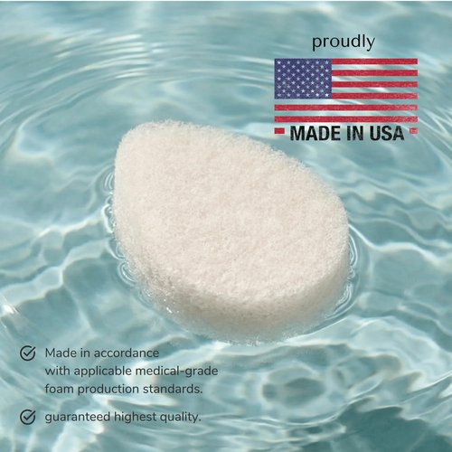 10 Pack - VerdeVida Facial Sponge/Face Scrubber, Buff Puf Style Pads, Deep Cleansing & Exfoliating, White