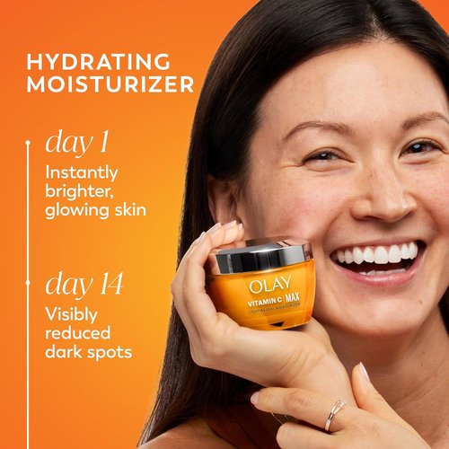 Olay Vitamin C MAX Face Moisturizer - Brightening Cream for Even Skin Tone & Hydration | 1.7 Oz