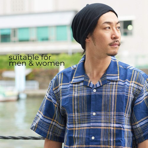 CHARM Silk Headband Scarf Neck Gaiter - Womens Chemo Head Wrap Mens Motorcycle Fashion Black