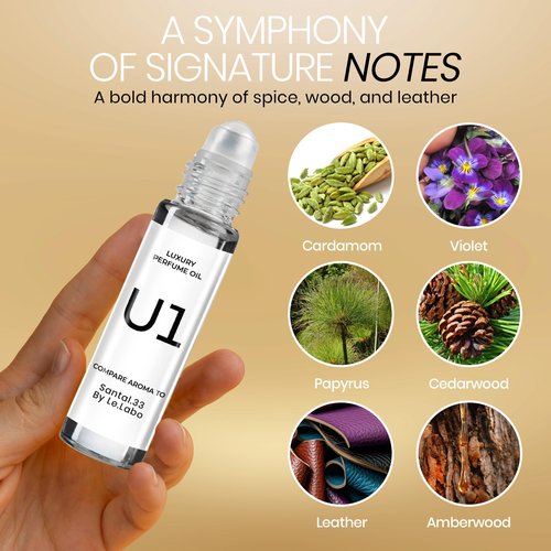 PICNTELL U Series Impression Perfume Oil Roll-On – Unisex Travel-Friendly Fragrance Based on Iconic Luxury Scents, Long-Lasting Perfume for Men & Women (1 - Pack, U1)