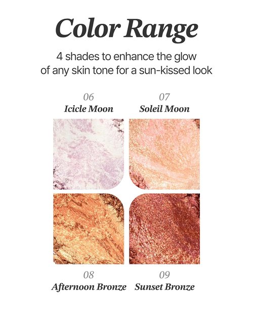 Glint Marble Highlighter - Sunset Bronze, 0.08oz | Korean Makeup for Smooth, Radiant Glow