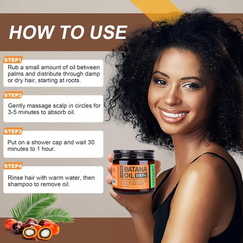 Dr Sebi Batana Oil - 100% Raw Organic Hair Growth Mask | Promotes Thickness & Prevents Loss, 2 Fl Oz