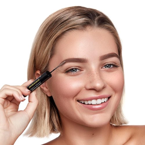 Arches and Halos Microfiber Tinted Brow Mousse - Water Resistant Eyebrow Shaper - Vegan - Neutral Brown - 0.11 oz