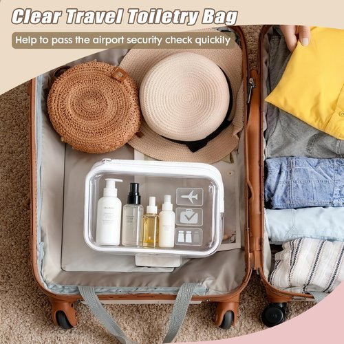 GEPAPE TSA Approved Clear Travel Toiletry Bag, Makeup Cosmetic Bag for Women Men 20 Packs (White)