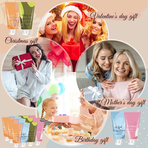 24 Pcs Easter Christian Hand Lotion Bulk Gifts for Women Bible Verse Mini Travel Hand Cream Religious Mother's Day Gift for Church Members Prayers Teachers Coworkers Homeless