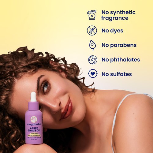 Megababe Après Shave Oil | Soothing After-Shave Oil | with Grapeseed & Jojoba Oils | 2 fl oz