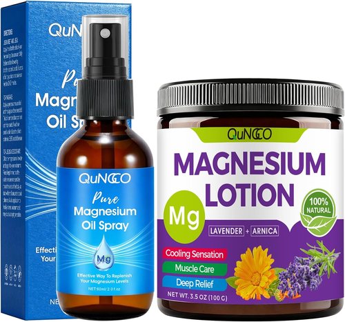 Pure Magnesium Oil Spray & Lotion Set - Unscented, Non-Greasy Relief for Sleep & Muscle Relaxation | 100% Magnesium Chloride with Arnica & Lavender