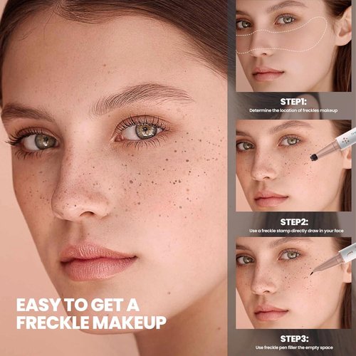 Skiennix 2-in-1 Microblading Freckle Pen & Stamp - Waterproof, Natural-Looking Freckles, Lasts 24 Hours