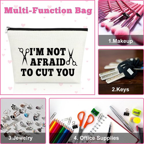 Mxrymvu Hairdresser Gift for Women Makeup Bag Hair Stylist Gifts Funny Cosmetology Graduation Gifts Salon Stylist Cosmetic Bag Hairdresser Appreciation Thank You Gift Beauty School Graduation Present