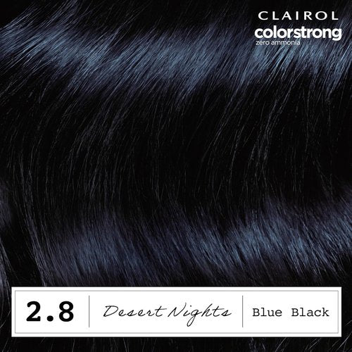 Clairol ColorStrong Permanent Hair Dye - Ammonia-Free, PPD-Free, 100% Gray Coverage, 2.8 Blue Black | Pack of 1