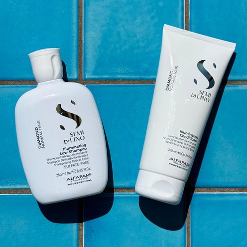 **Semi Di Lino Diamond Shampoo & Conditioner Set | Argan Oil & Shea Butter Infusion for Color-Treated Hair**