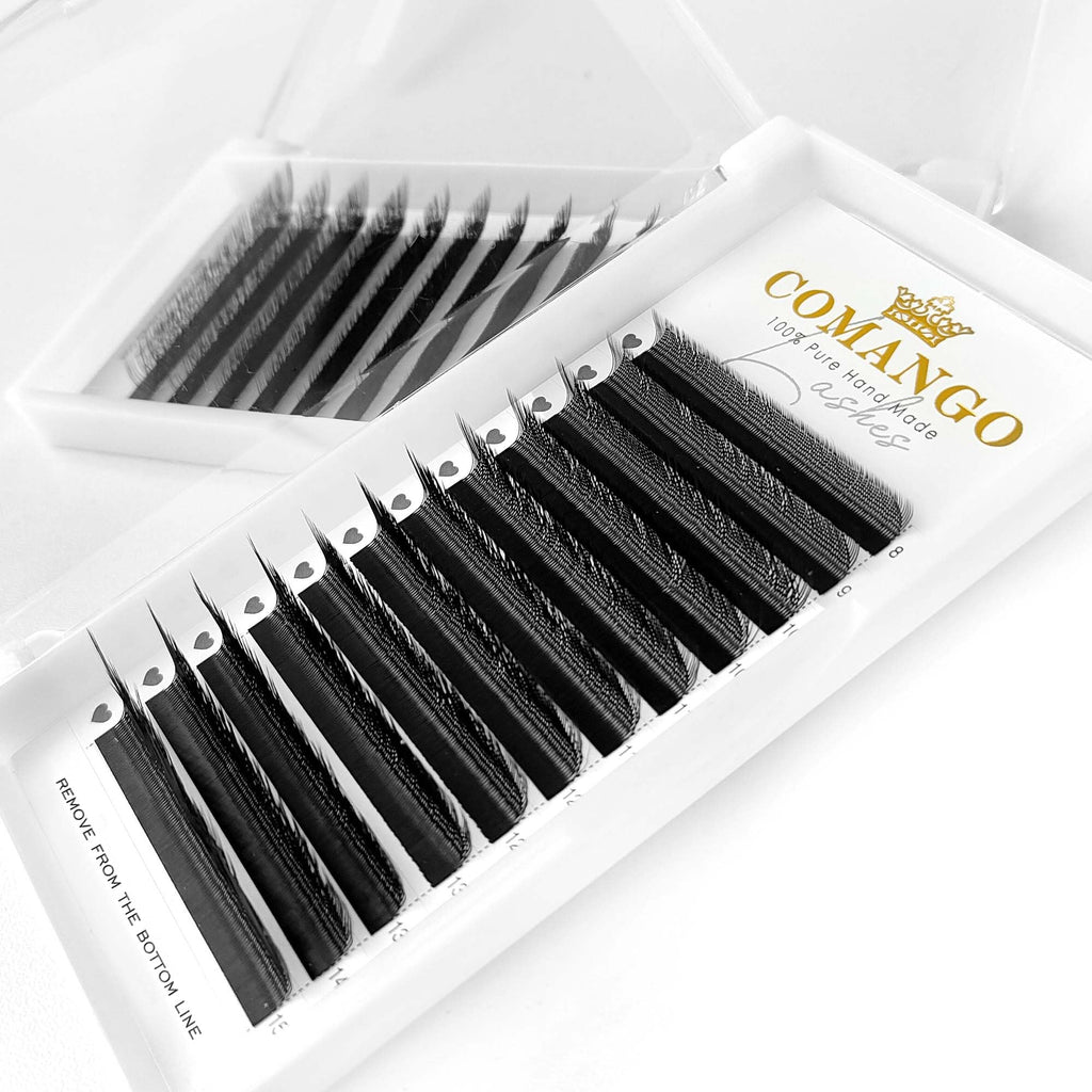 W Eyelash Extensions 0.07mm Thickness 5D Premade lash Fans LU/M Curl Lashes 8-15mm Mixed Tray Soft Fluffy Volume Lash Fans Natural Look Individual Eyelashes (5D-0.07-LU,8-15MM)