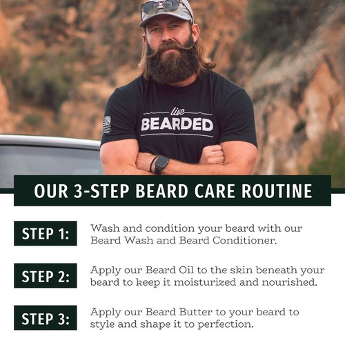 Live Bearded Beard Butter, 3 fl oz - Made in the USA - All-Natural Leave-in Conditioner and Softener with Shea | Executive Scent - Cedar, Vanilla