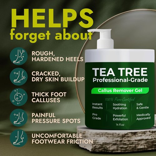 Skiennix Callus Remover Gel - Extra Strength Treatment with Tea Tree Oil | 50 Applications, 14 fl oz