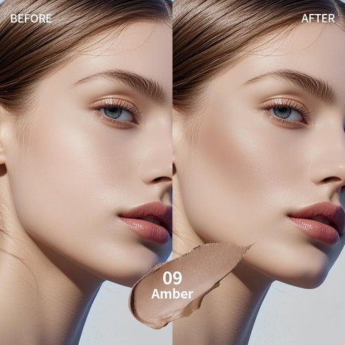 Skiennix Cream Contour Stick - Cool Toned Sculpting Makeup for Natural Definition | Long-Lasting & Buildable (09 Amber)