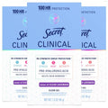 Secret Clinical Strength Antiperspirant Deodorant for Women, 100hr Sweat & Odor Protection, 3X Stress Protection with Hyaluronic Acid, PH Balanced, Clear Gel, Clean Lavender Scent, 1.6 oz (Pack of 3)
