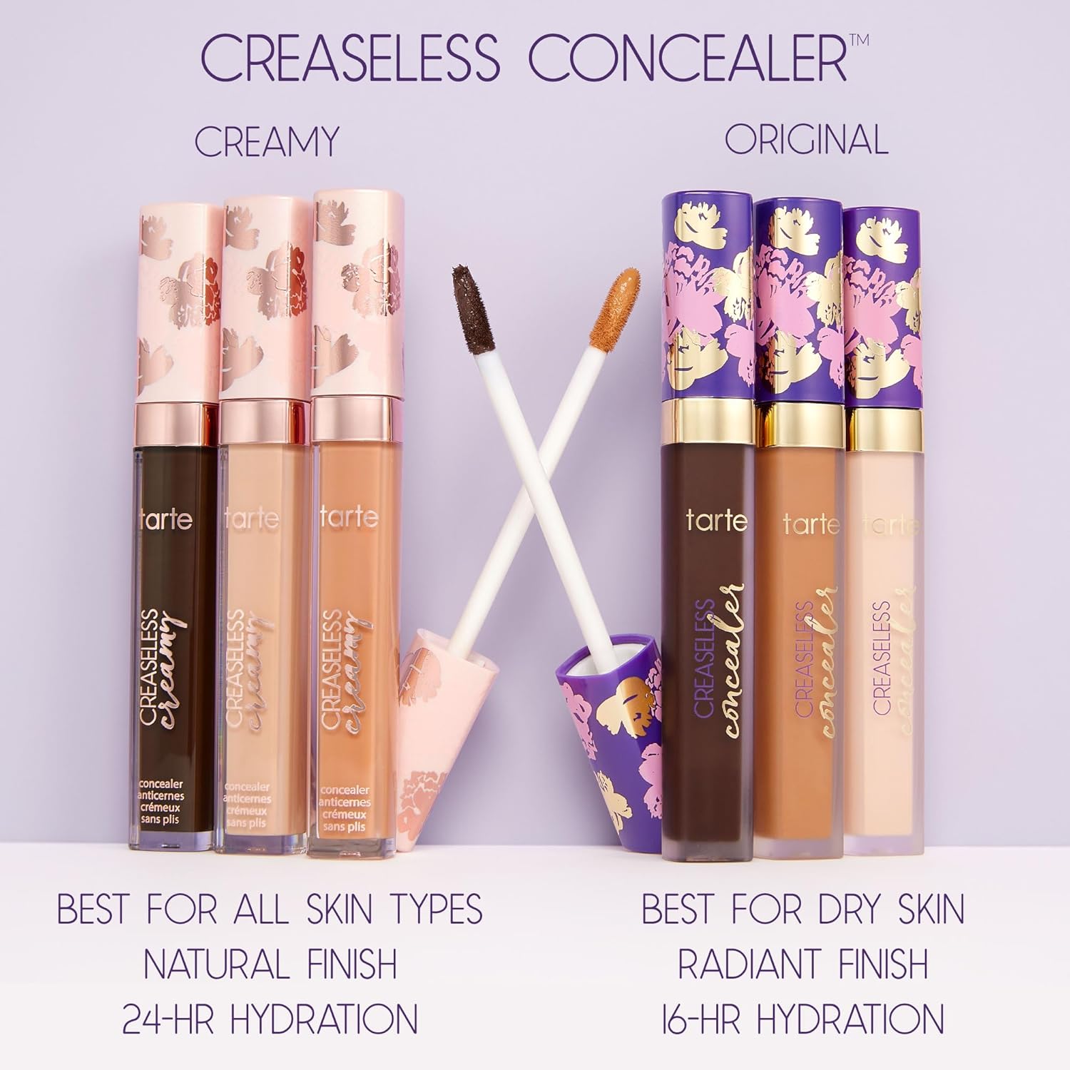 Tarte Creaseless Creamy Full-Coverage Concealer - Waterproof Longwear with Vitamin E & Niacinamide | Hydrating & Blurring for Dark Circles & Blemishes