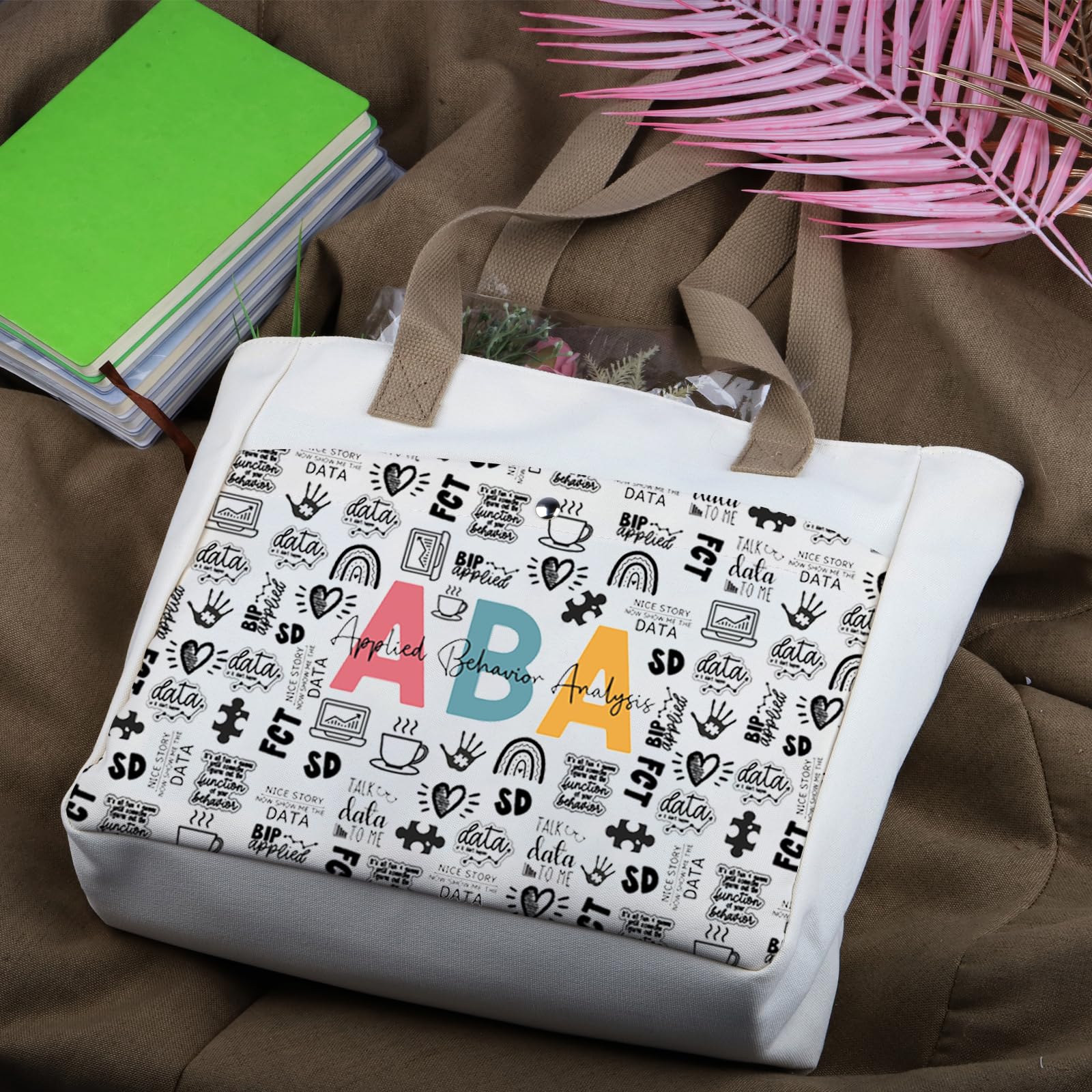 WCGXKO ABA Therapist Behavior Therapist Gift ABA Therapist Survival Kit Tote Bag (ABA TB)