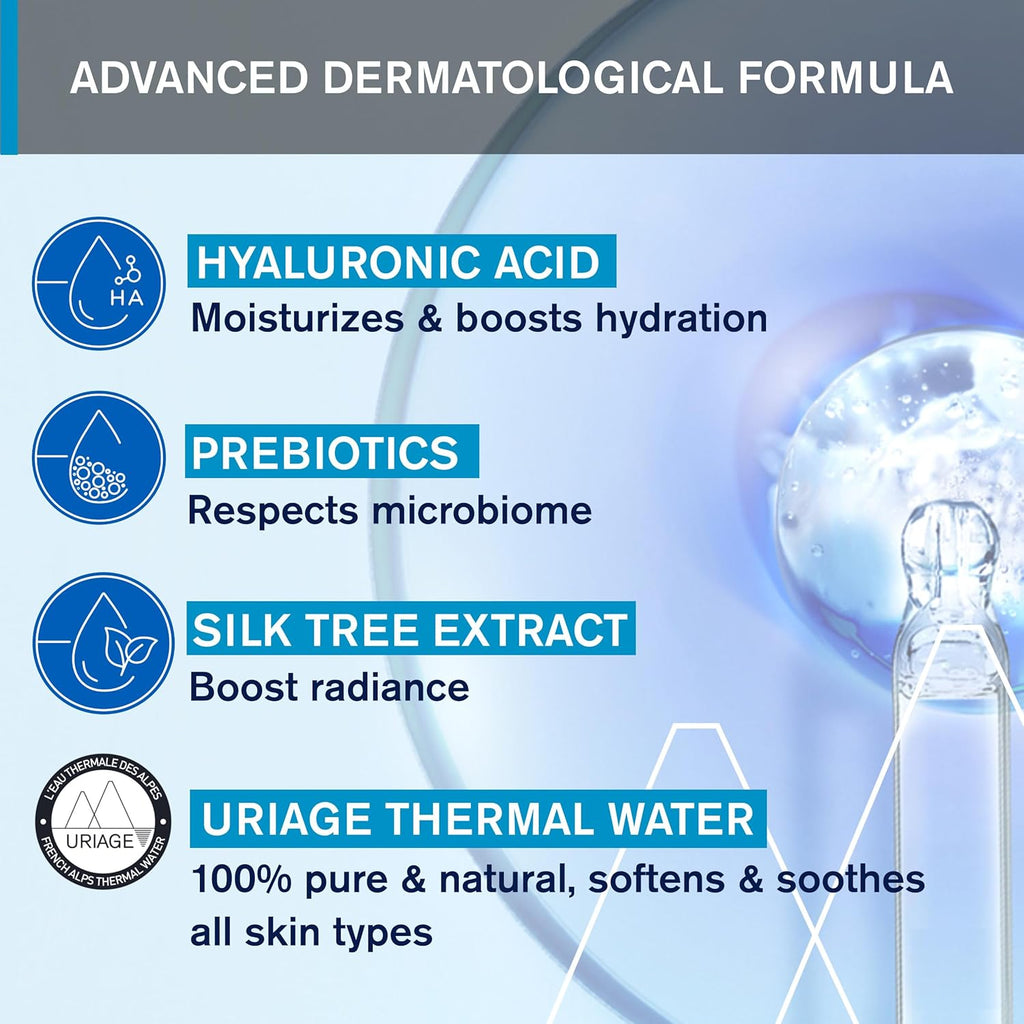 Uriage Thermal Water Essence - Hydrating Facial Booster with Hyaluronic Acid for 24-Hour Moisture & Brightness